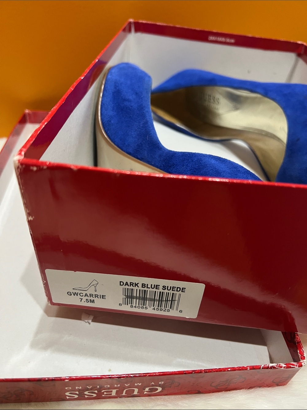 Guess by Marciano Genuine Suede GWCarrie Pointed Toe Cobalt Blue Pumps Heels 7.5 - Picture 12 of 12